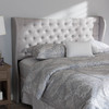 Baxton Studio Cadence Beige Button-Tufted King Size Winged Headboard 141-7528